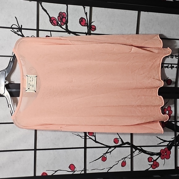 POL Acrylic Pink Long Sleeve Button Blouse Top Size Large Love in Cali - Picture 8 of 8